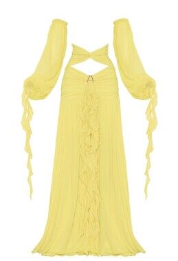 Mauve London NWT The Yellow Set Sleeves Skirt  Festival Resort Wear Medium $278